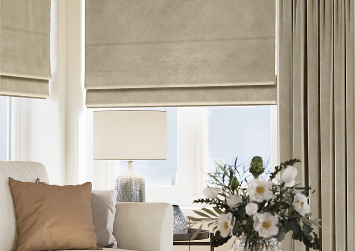 Odessa Velvet, Putty - Twist&Fit Roman Blind - Image 5